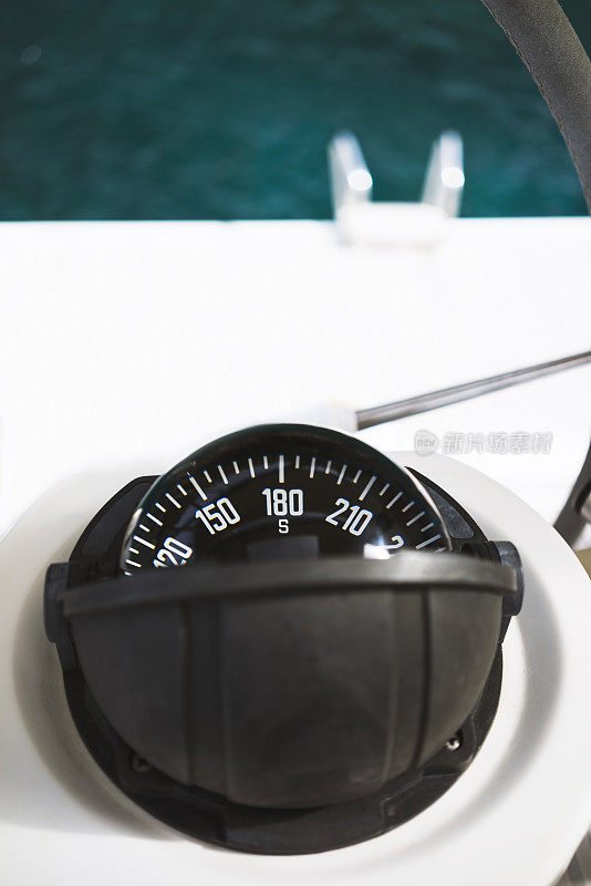 Compass on a sailing boat